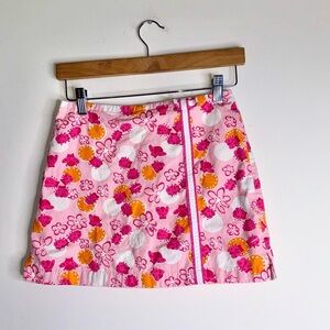 Lilly Pulitzer Pink Floral Bow Cotton Girl’s Skort Skirt
